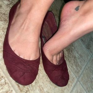 Well worn ballet flats